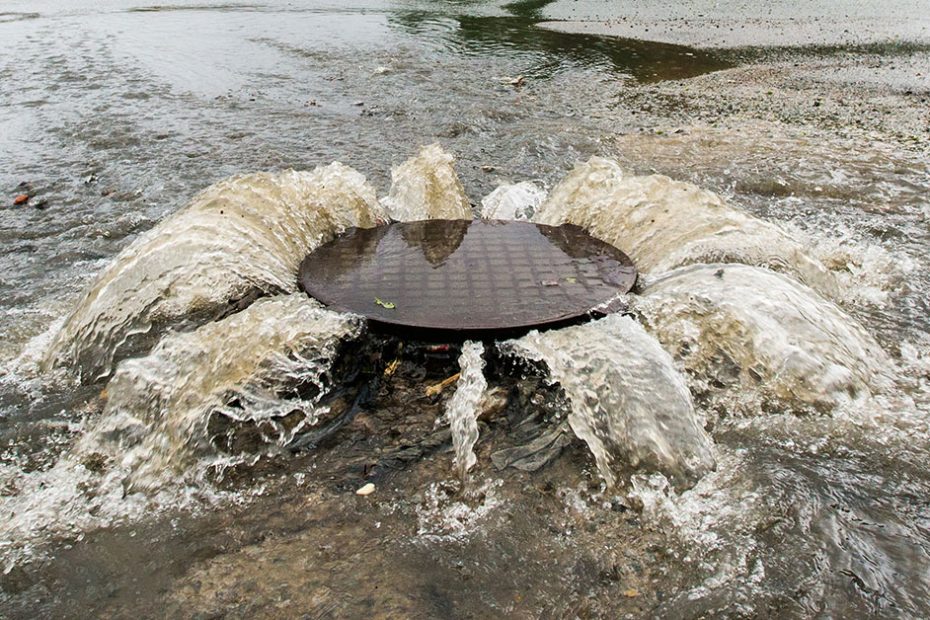 sewer overflowing