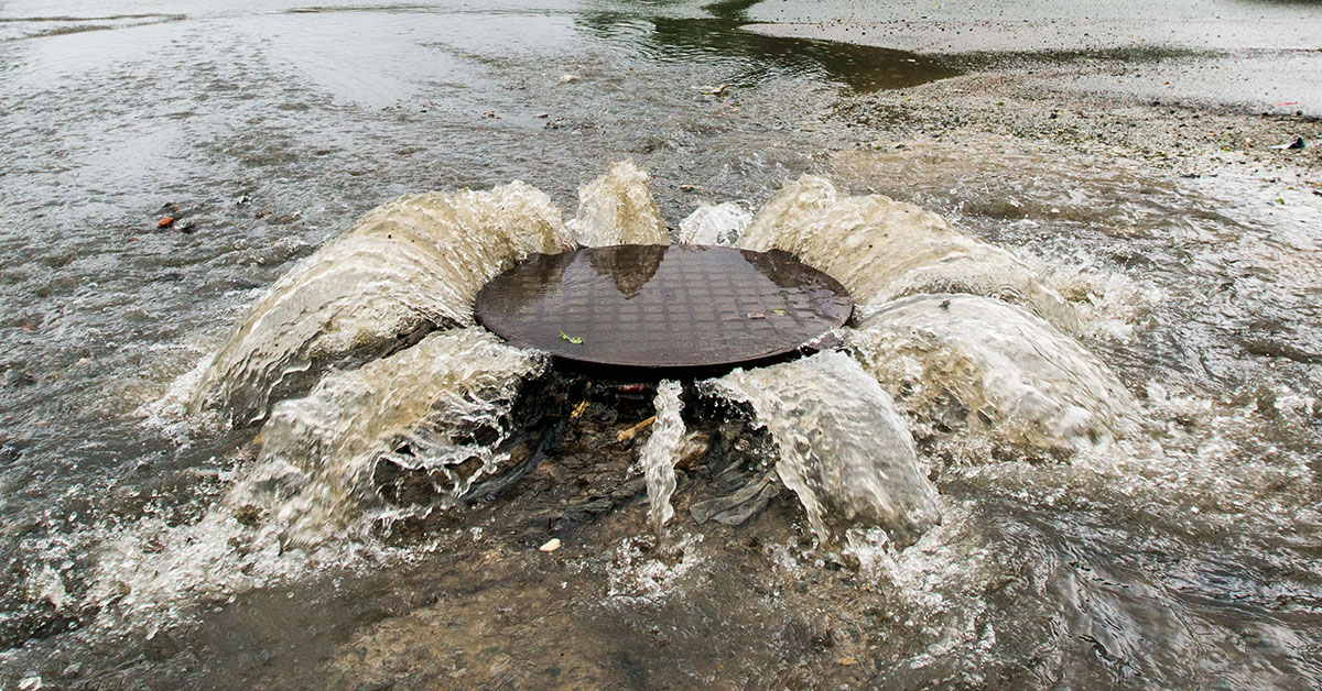 sewer overflowing